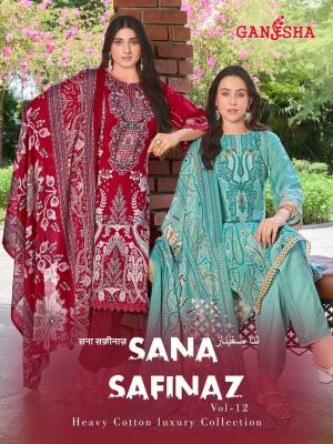 Ganesha sana safinaz vol-12 wholesale designer dress materials online india